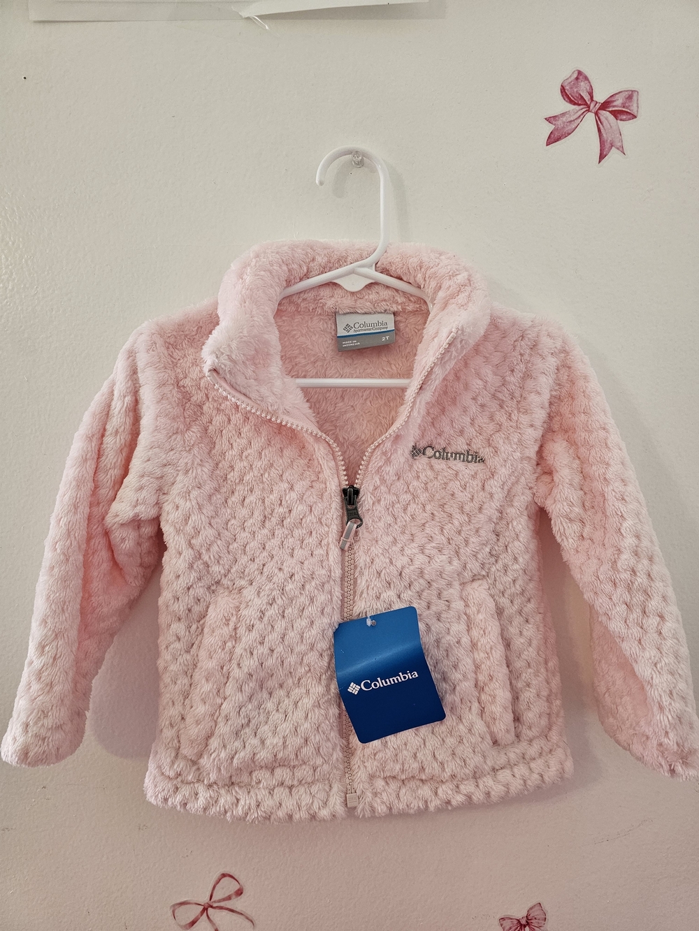 Columbia Light Pink Plush Fleece Zip Jacket